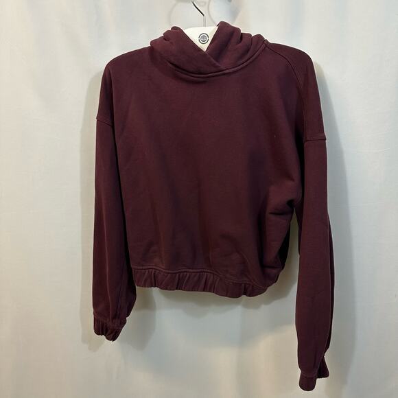 Lululemon Relaxed Cropped Hoodie Cassis Burgundy Terry Fabric 6 - Picture 2 of 6